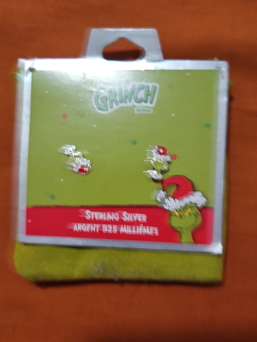 Nip Sterling Silver Holiday Grinch Earrings